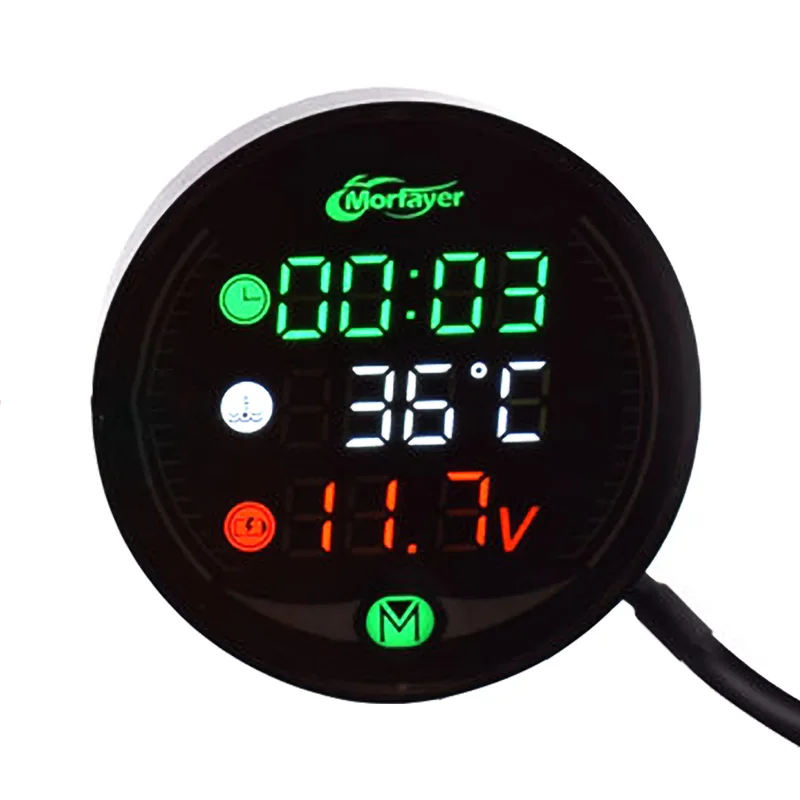 
Led 5 in 1 night vision time water temperature voltage battery stop watch usb quick charge motorcycle motorbike meter display  (62428058600)