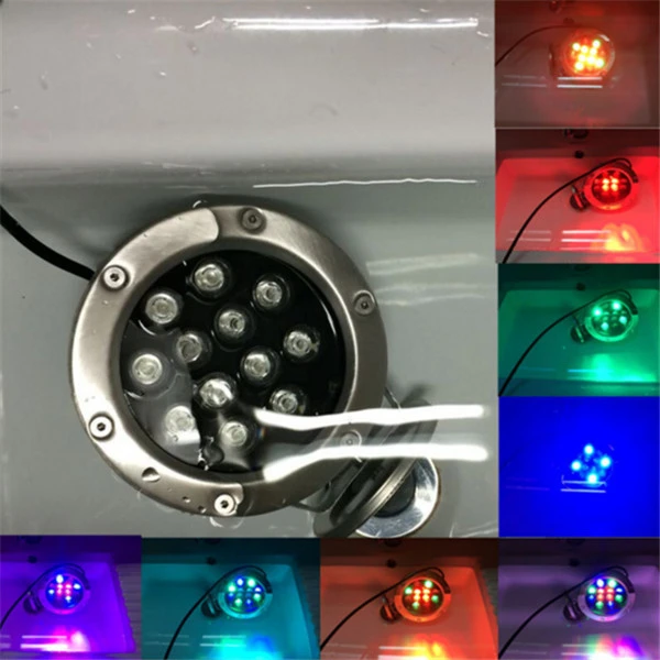 Высокая мощность RGB белый светодиод 12v подводный светодиодный светильник лодка свет под