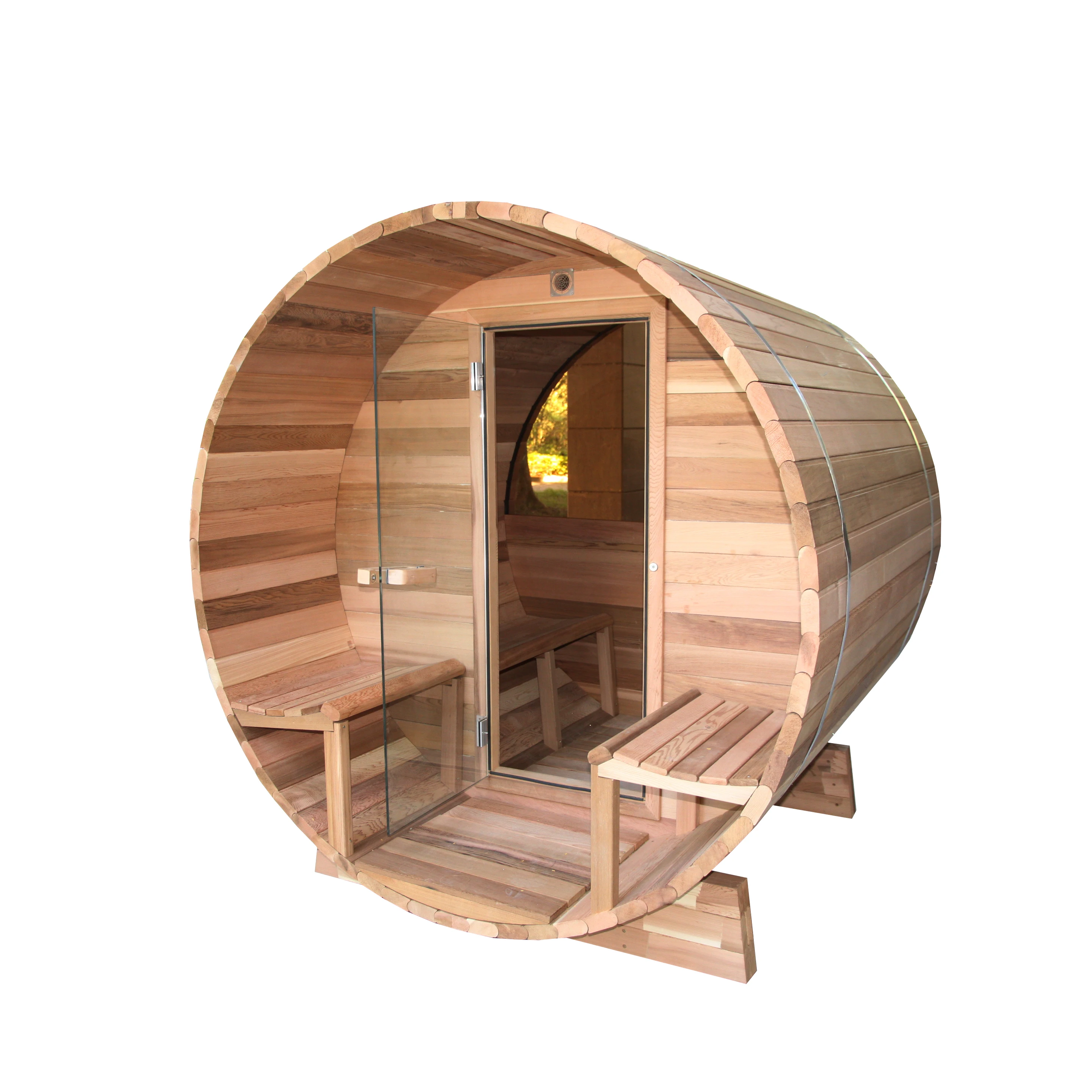 Keya Sauna Outdoor Wooden Sauna Room Outdoor 2 Person Red Cedar Sauna House Barrel