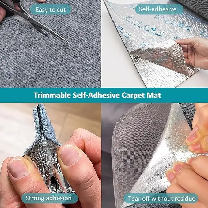 Cat Versatile Self-Adhesive Wall Scratching Pads for Wall Furniture, Scratching Posts and Couch Protection Cat Scratch Mat