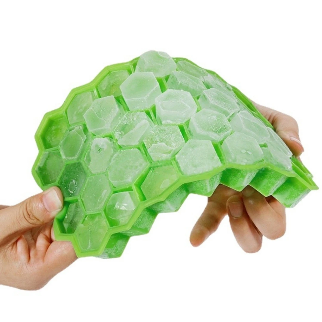 Honeycomb Silicone Ice Cube Tray Square Ice Cube Molds BPA Free Reusable Ice Maker for Whiskey Cocktails