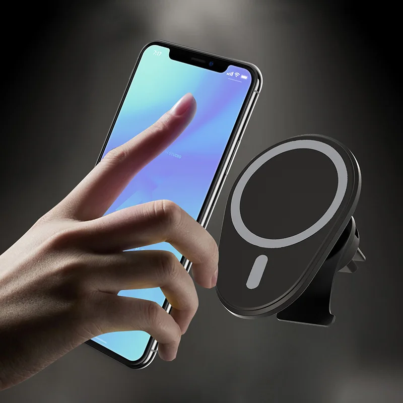 Strong magnets auto adsorption15W wireless magsafing charger car mount fast charger for iphone13