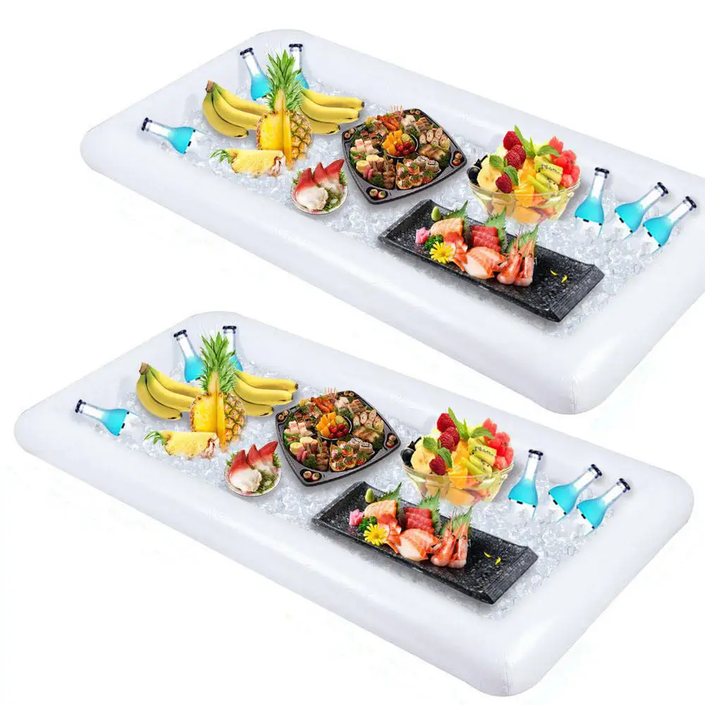 Inflatable Floating Cooler Drink Pool Float Ice Serving Buffet Bar Salad Beer Tray For Indoor Outdoor Bbq Picnic Pool Party