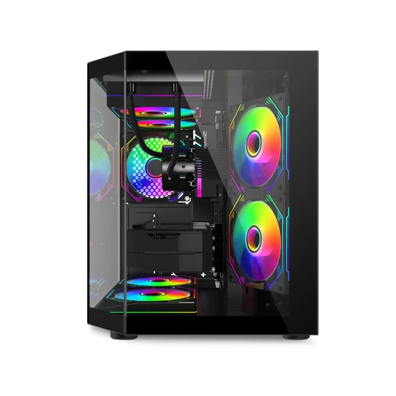 Factory Price New Trend Pc Case Glass Panel Gaming Computer Cases PC Micro ATX Tower Case Gaming Casing for PC