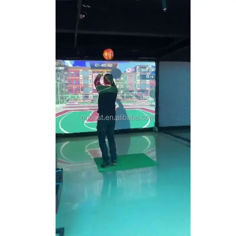 Interactive Digital Virtual Immersive Wall Projection Sport Simulator Basketball