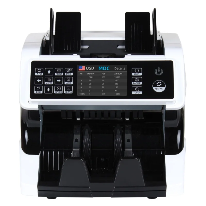 USD EUR GBP CAD MXN money counter and detector money counting machine