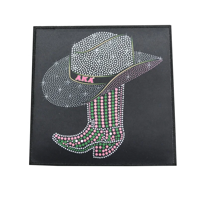 Custom iron on sew on laser cut sublimated AKA hat and boot  sorority AKA Ivy Delta Zeta  patches