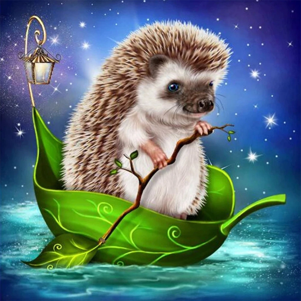 5D DIY Diamond Painting Hedgehog Cross Stitch Diamond Embroidery Animal Mosaic Rhinestones Pictures Home Decor