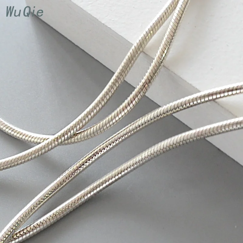 Цепочка высокого качества под заказ, серебряная, круглая, змеиная цепочка, ожерелье