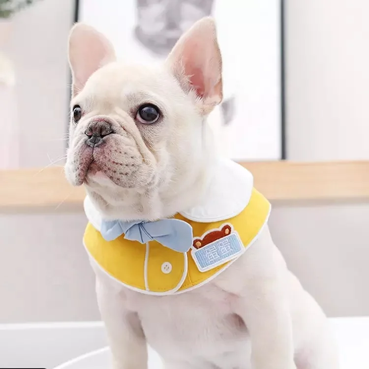 Customized pet name embroidery pet bib saliva triangle towel bib Dog bandana