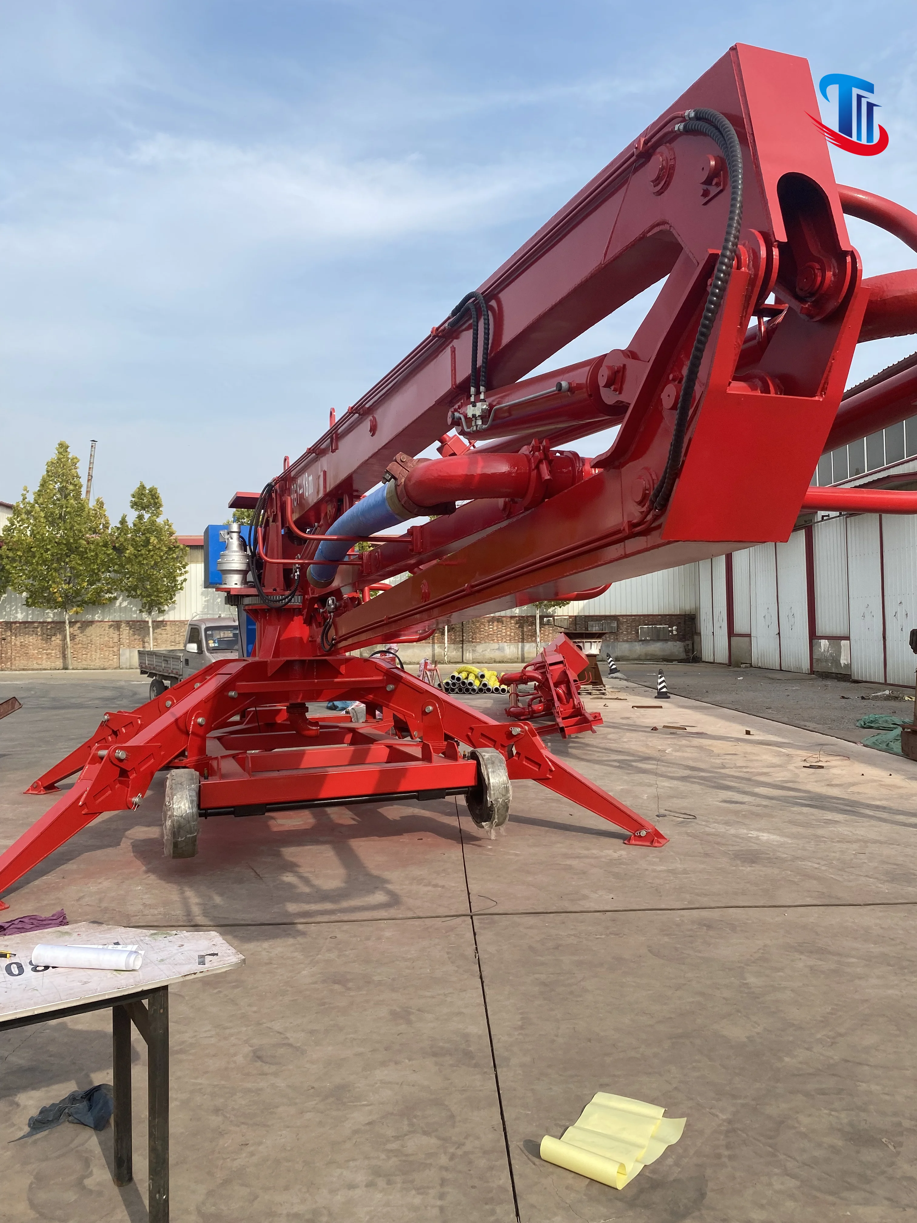 Spider Hydraulic Concrete Placing Boom with Wheels 18M