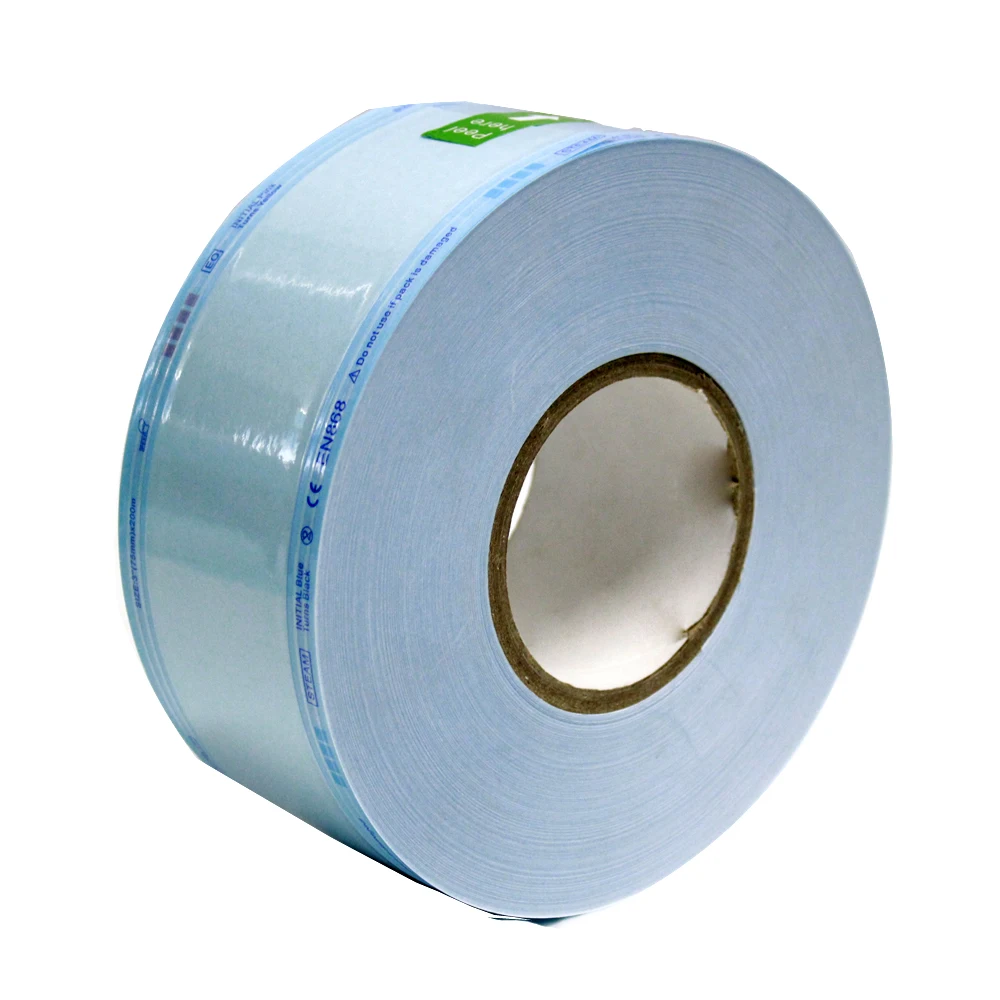 Disposable medical heat sealing sterilization roll with indicator packaging