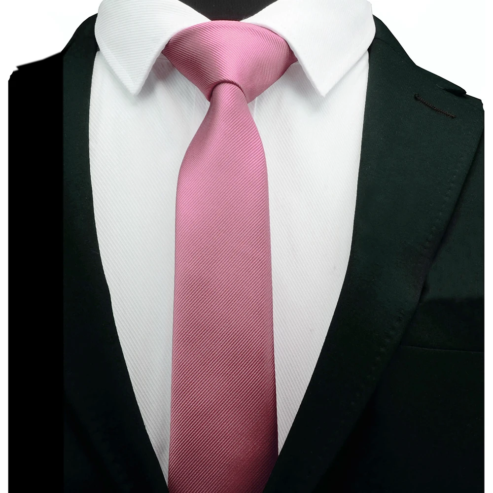 Fashion Skinny Neck Ties Men Casual Solid Color Tie Gravatas Blue Mens Neckties for Business Wedding 6cm Width Slim Men Ties