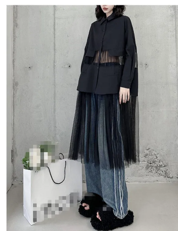 Unique Patchwork Women Clothing Dress Ladies Designed Fashion Clothes Women Long Sleeve Long Blouse Dress  Casual Women Dress