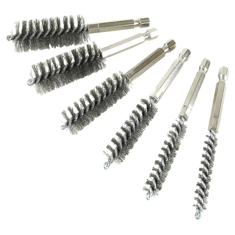 Stainless Steel Bore Brush Stainless Steel Bristles Wire Brush for Power Drill Cleaning Wire Brush Stainless