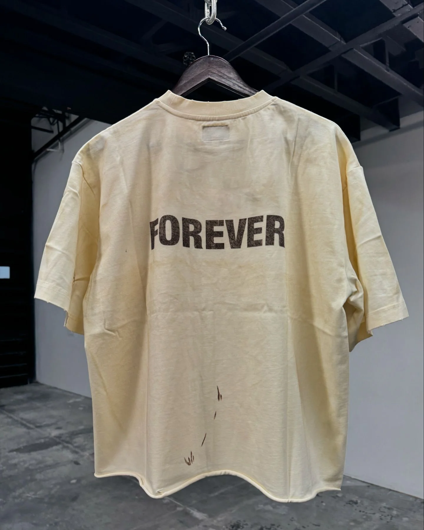 Salati Manufacturing Custom T-shirt Double Collar Short Sleeve Print Boxy Distressed Tee Shirt Vintage Faded Washed T Shirt Men