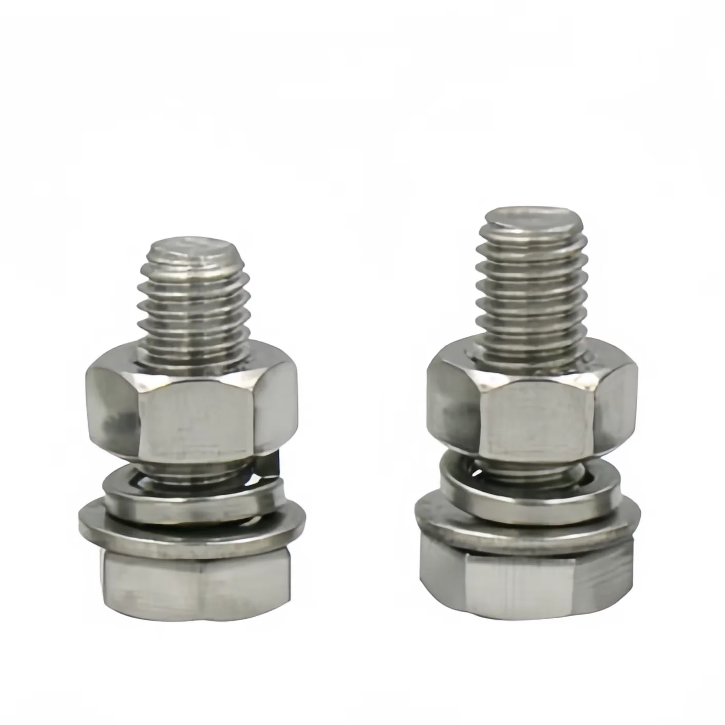 201 Stainless steel outer hexagon bolt and nut set Screw washer set M6M8M10M12*16-20-150