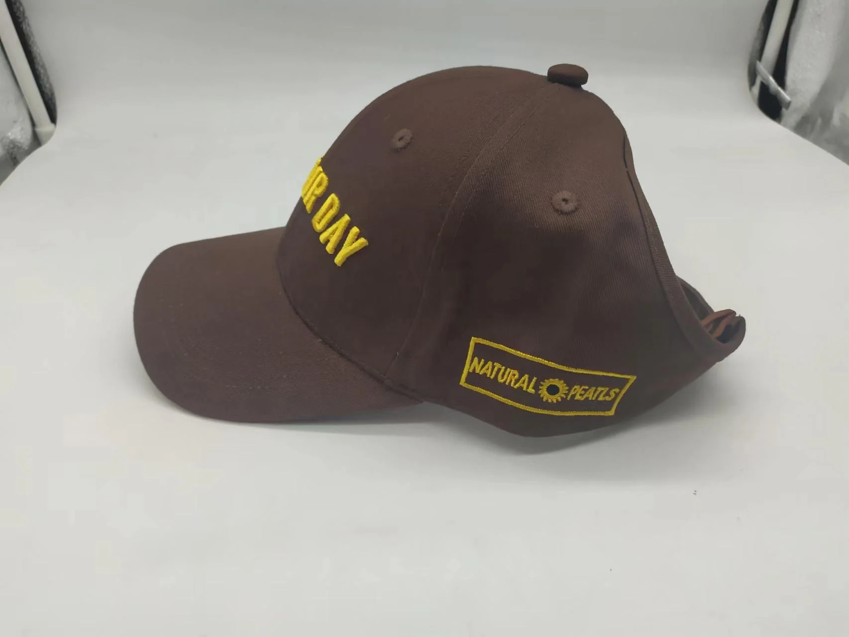 custom 3D embroidery logo backless ponytail curly baseball cap afro back open satin/silk lined/lining  half hats cool for afro