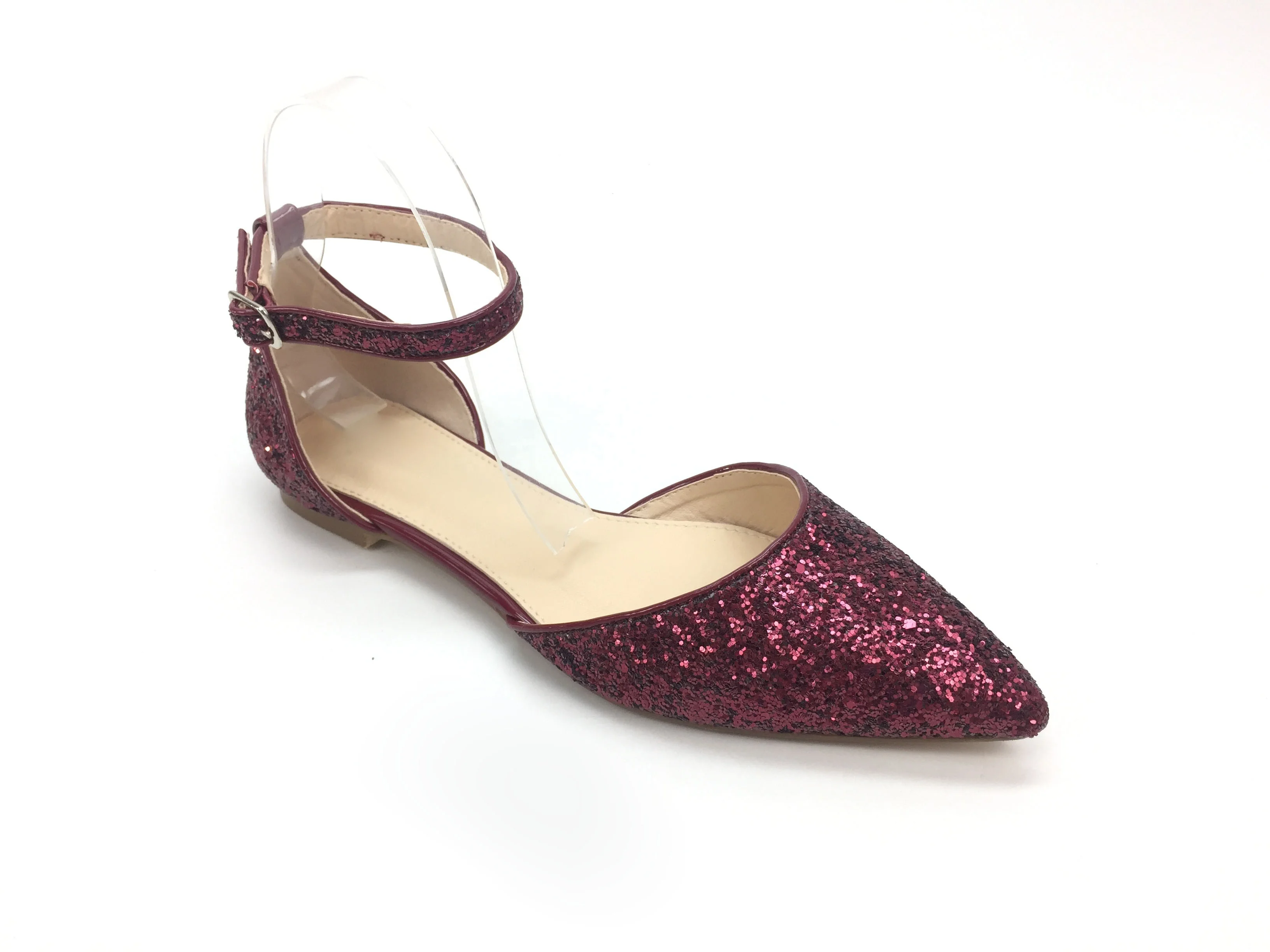 Wedding Party Dress Styles Rock Glitter Flat Lady Shoes Ankle Strap Women Soft pointed toe trendy new sexy shoes