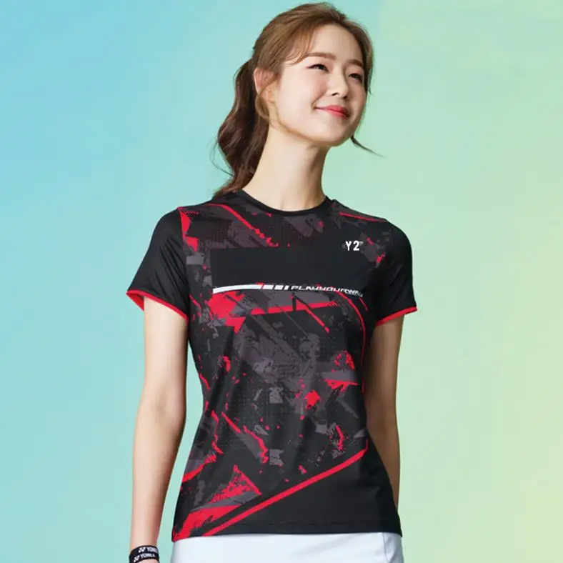 Custom Logo Printed Uniform T-shirt Club Team Sportswear Women Tee Shirt Soccer Basketball Badminton Training Jersey Men