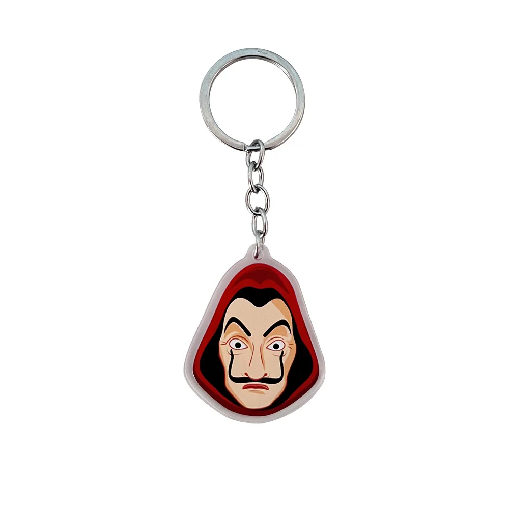 Spain TV Show La Casa De Papel Key chain Money Heist Keychains Salvador Dali Professor Keychain