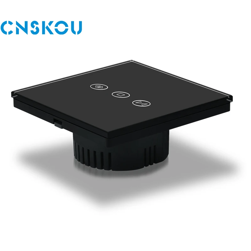 CNSKOU Factory New Design EU/UK Standard Crystal Panel tuya Voice System Touch WiFi Smart Curtain control drivers Wall Switch
