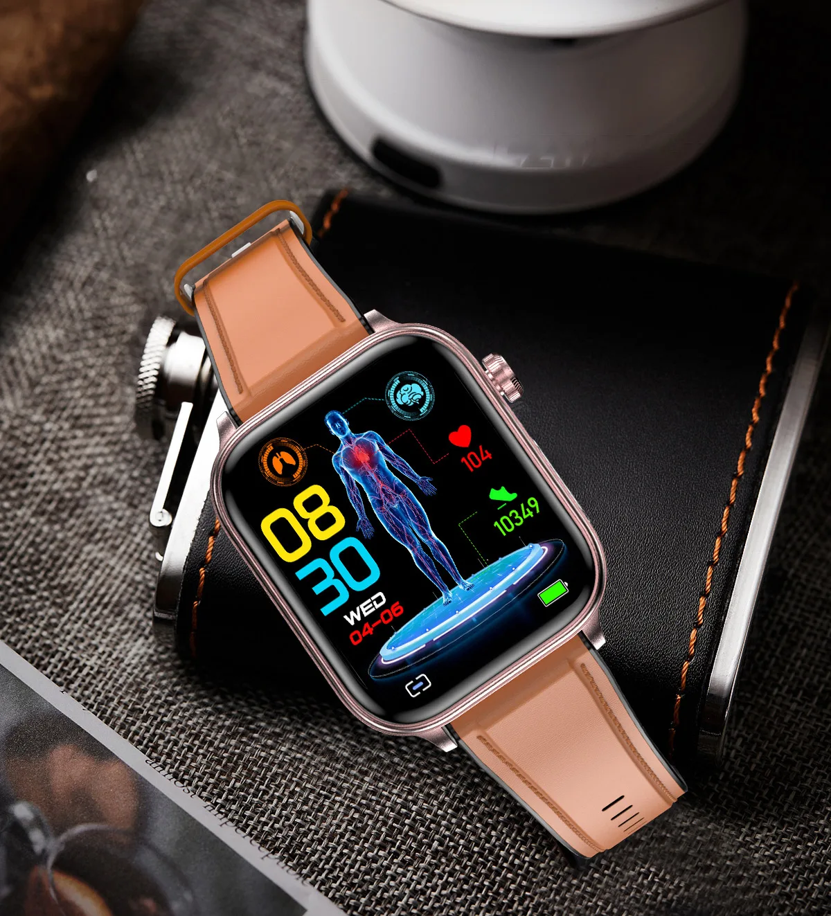New BT Call 1.96 Inch TFT Screen Health Monitor Men IP68 Waterproof Measures Blood Pressure Oxygen Body iOS Android Elderly
