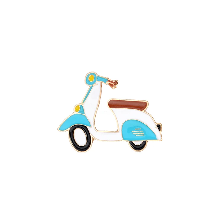 Bargain price transportation enamel pin cartoon bike car bus boat  brooch lapel pin