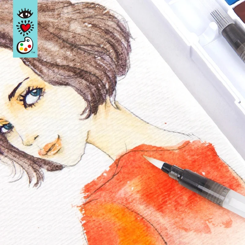 Professional Travel Pocket watercolor paint set 42 with 1 Round Water Brushes