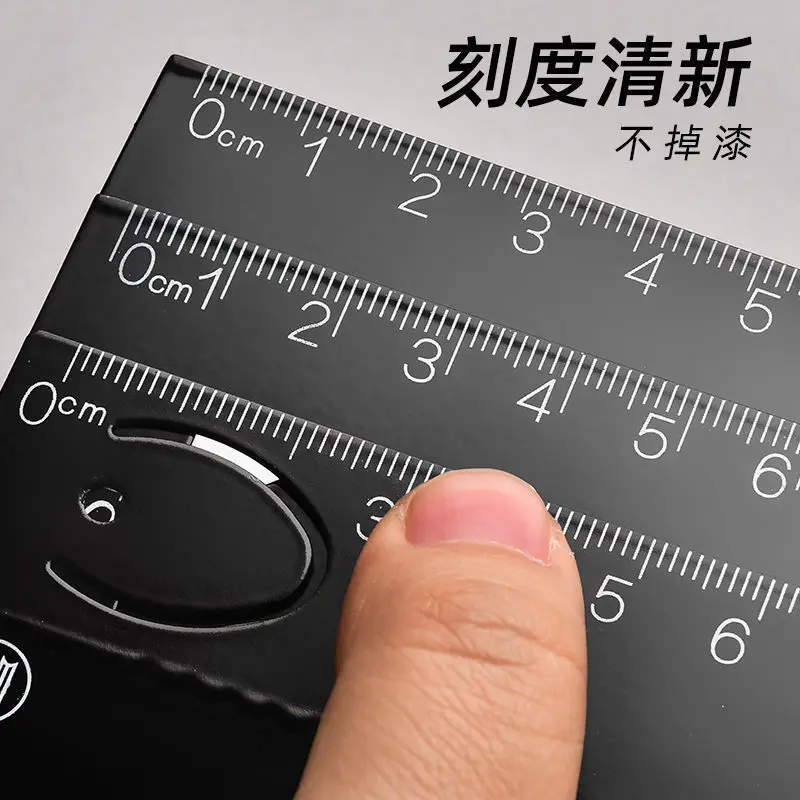 scaleruler for primary school students set ruler black and white iron straight ruler triangle protractor box wholesale four sets