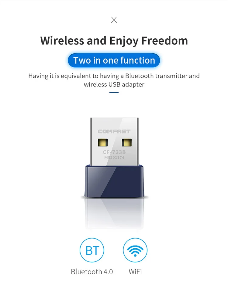 802.11n 2 4G сетевая карта 150 Мбит/с в 1 Wifi BT4.0 USB-ключ беспроводной адаптер для
