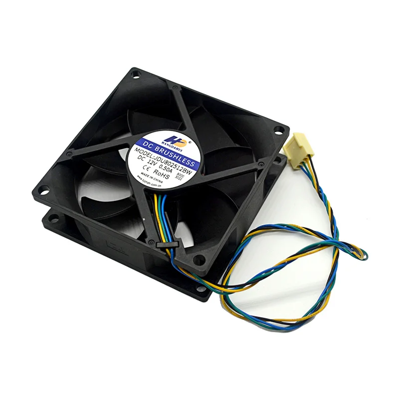brushless motor 12v 4pin pwm fan supplier 8025 4800rpm 80x80x25mm dc cooling 80x80 fan