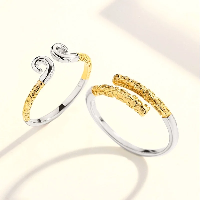 SZ CHENG Jewellers Vogue Game Ring JinGuBang и JinGuZhou S999 кольцо из стерлингового серебра для игровых пар