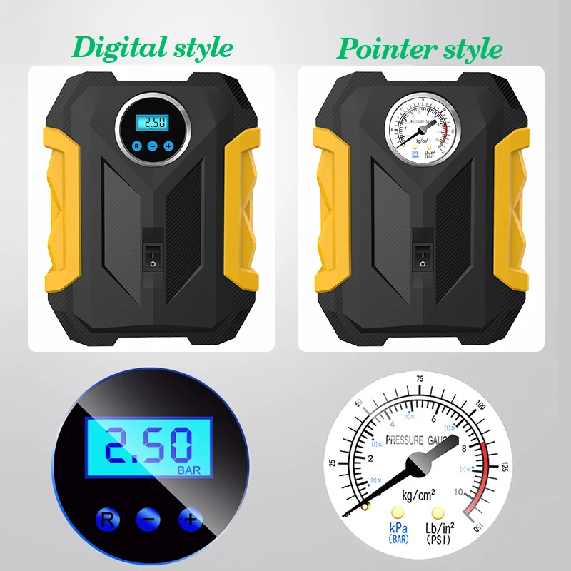 CARSUN PowerTiger Car 12V Portable Tyre Air Compressor Motorcycle Tire Inflators Mini 150 PSI Tire Pump for Cars Inflator Pump