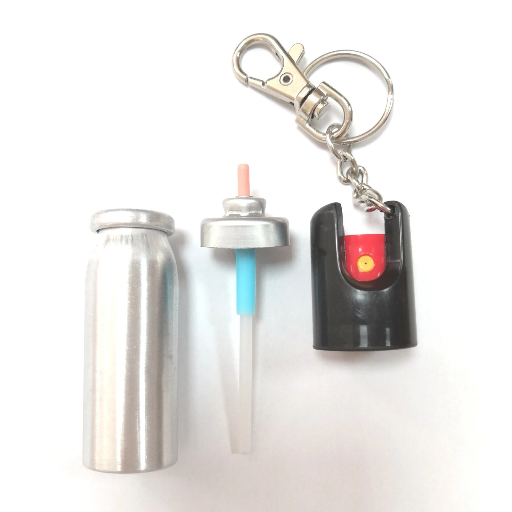 Disassembled 20mm pepper spray valve plastic cover  actuator empty aluminum can and keychain 20ml pepper spray  22*68mm