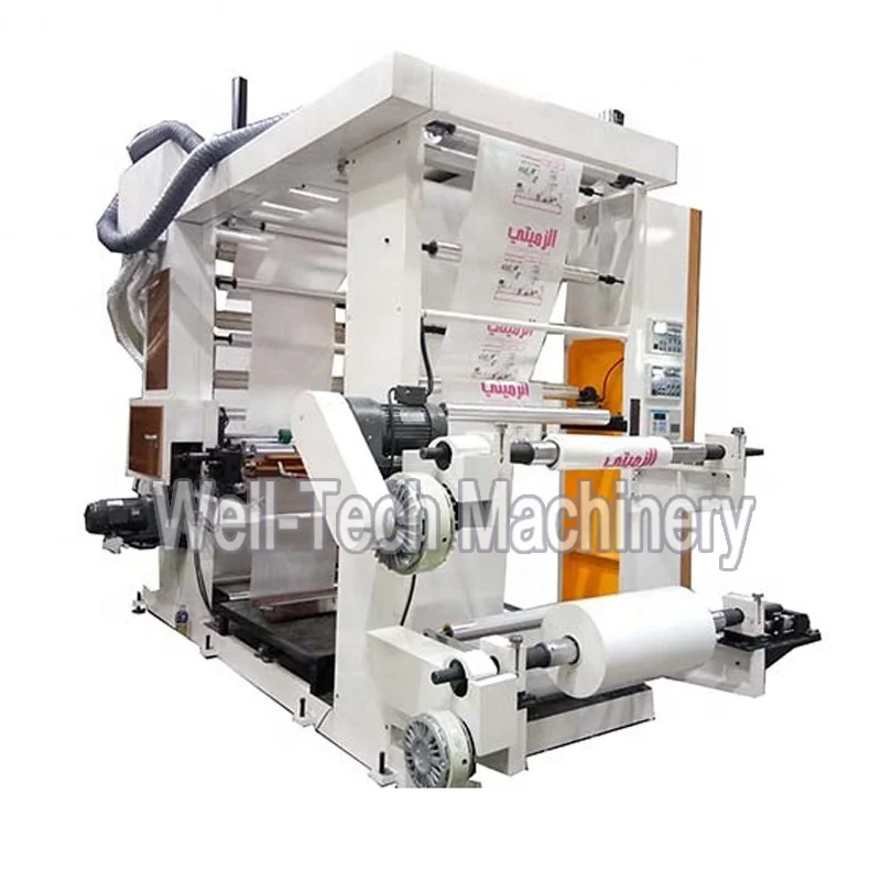High Speed 80m/min Doctor Blades Two Colors Flexographic Printing Machine for Flexo Printing Paper BOPP OPP PP PE Plastic Film