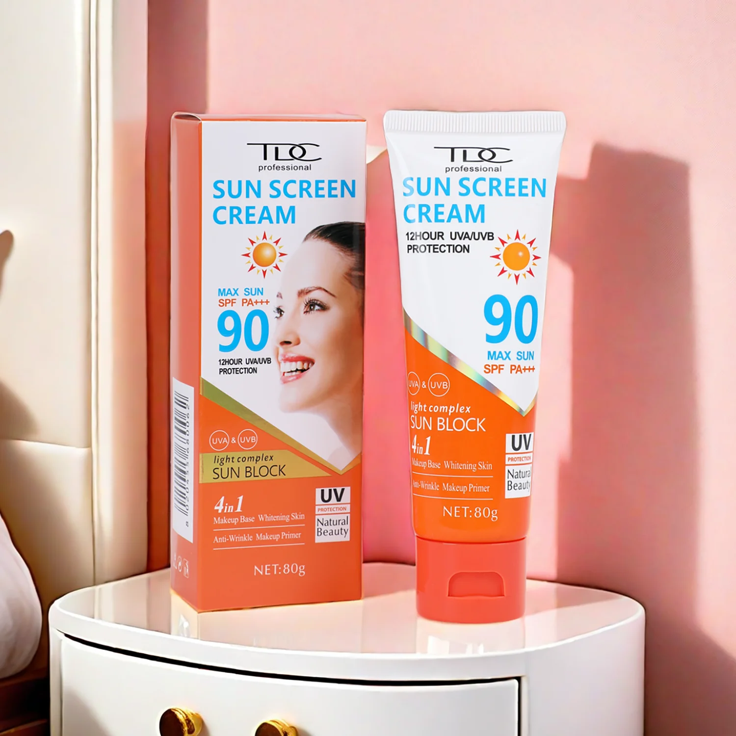 Private Label Natural Whitening Sunblock Sunscreen Cream Skin Care Lotion with Zinc Oxide and Titanium Dioxide Ingredients