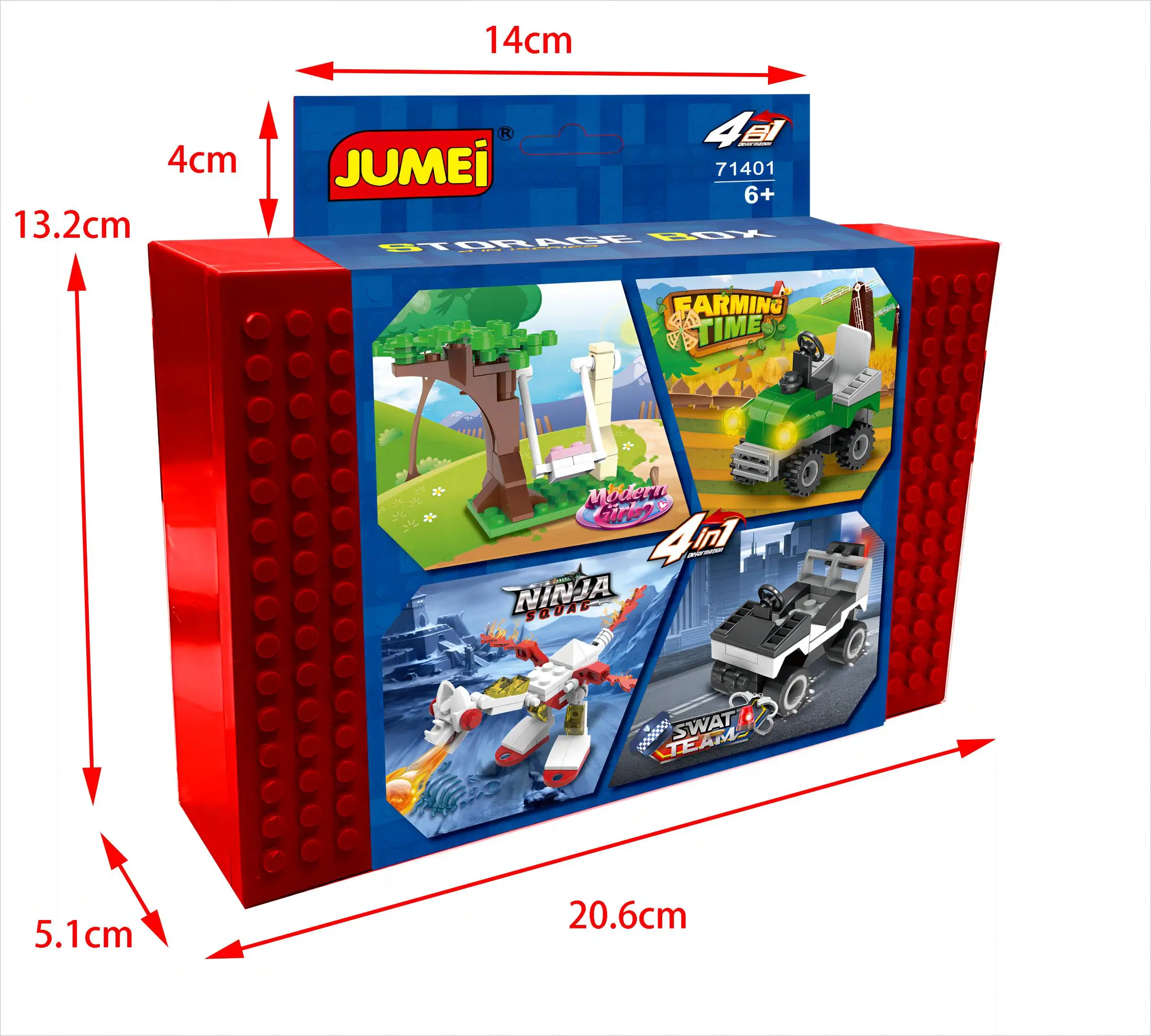 4 in 1 Building Block Container with Baseplate