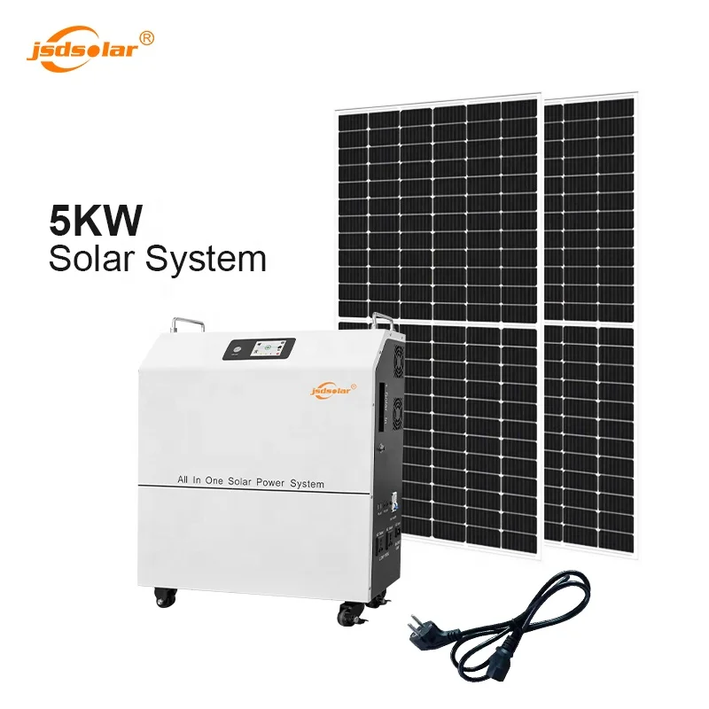 All in one full capacity 5kw complete set camping for home solar energy system with lifepo4 lithium battery inverter