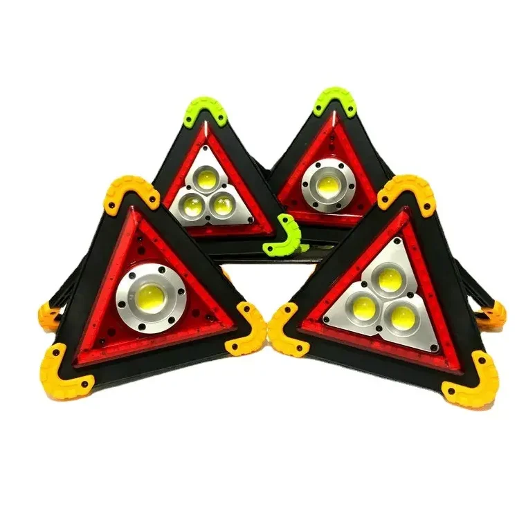 LED warning light portable car mini triangular work light COB floodlight camping light