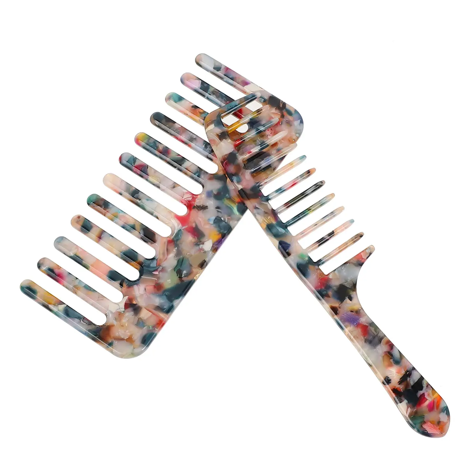 Wholesale Korean Stylish Resin Custom Logo Massage Wide Tooth Hair Cellulose Acetate Comb