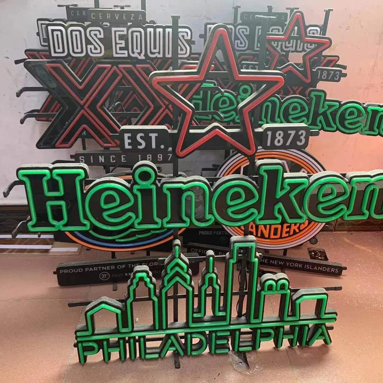Customized LED neon sign flexible neon light logo for beer logo Heine-ken Guinness Bedwisher Jamerson