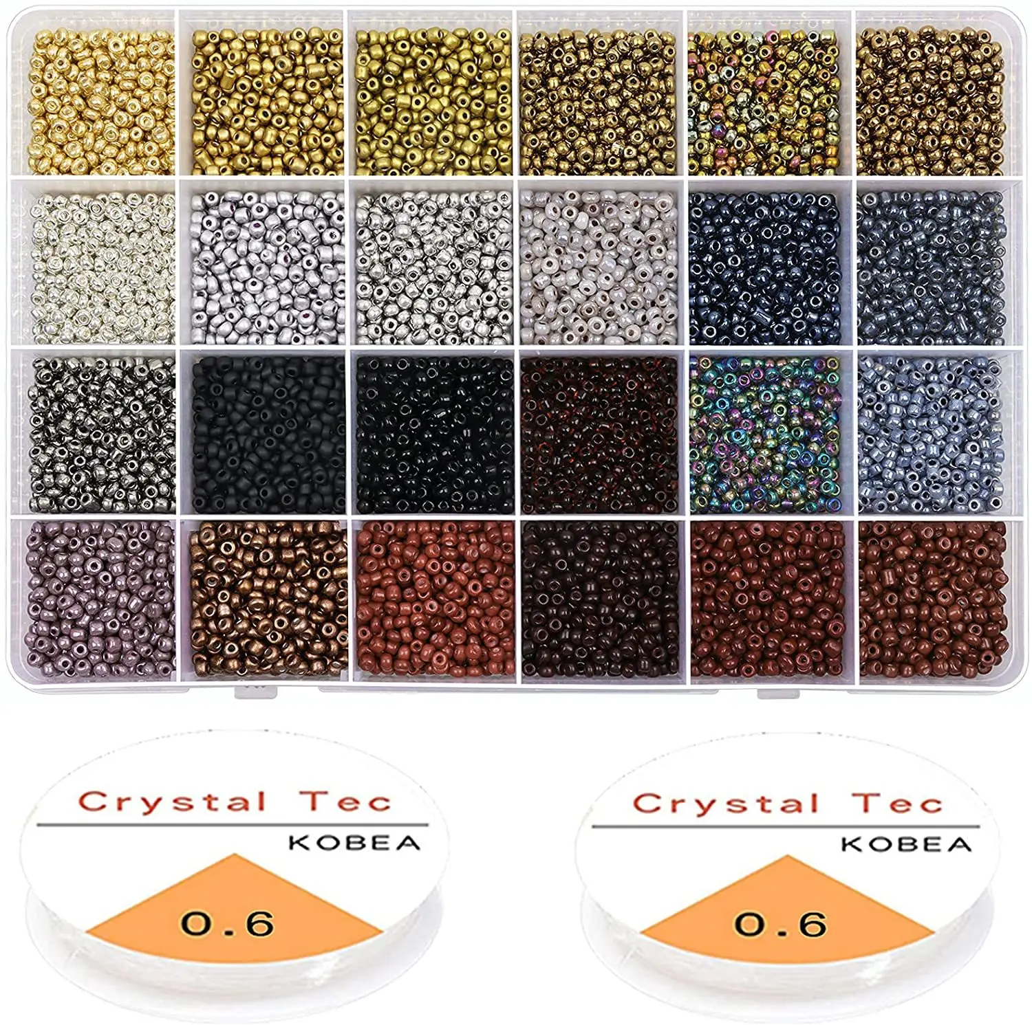2 MM Glass Seed Beads Metal Color Waist Beads Pony Beads with Charms Jewelry Findings String for Bracelet