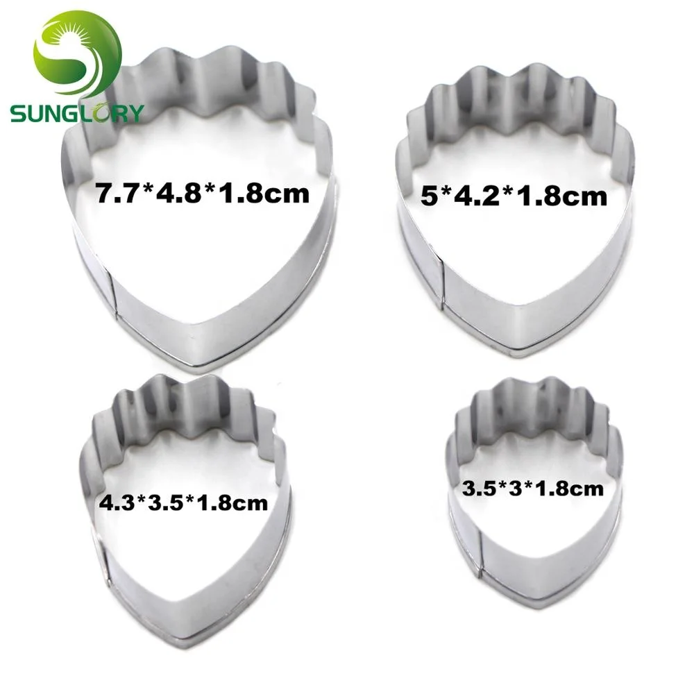 Набор резцов из нержавеющей стали для цветов, комплект из 4 предметов для вырезания пионов, лепестков, жвачки, пасты, помадки, инструменты для украшения тортов