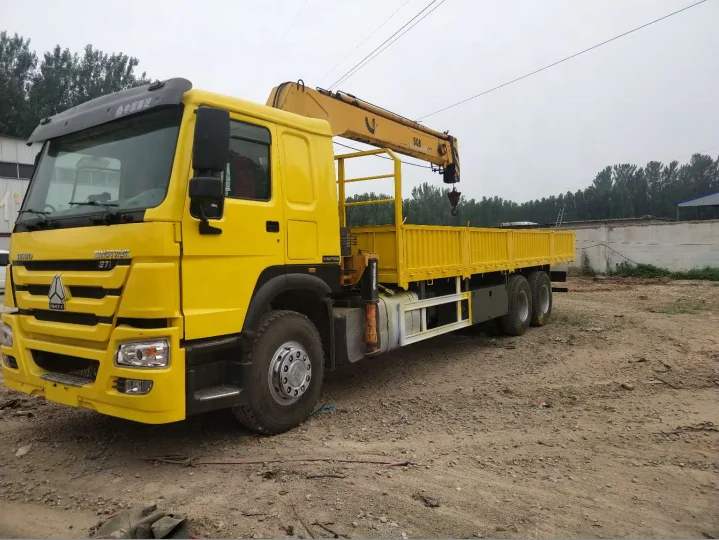 used yellow and cheap howo 336 truck mounted crane for