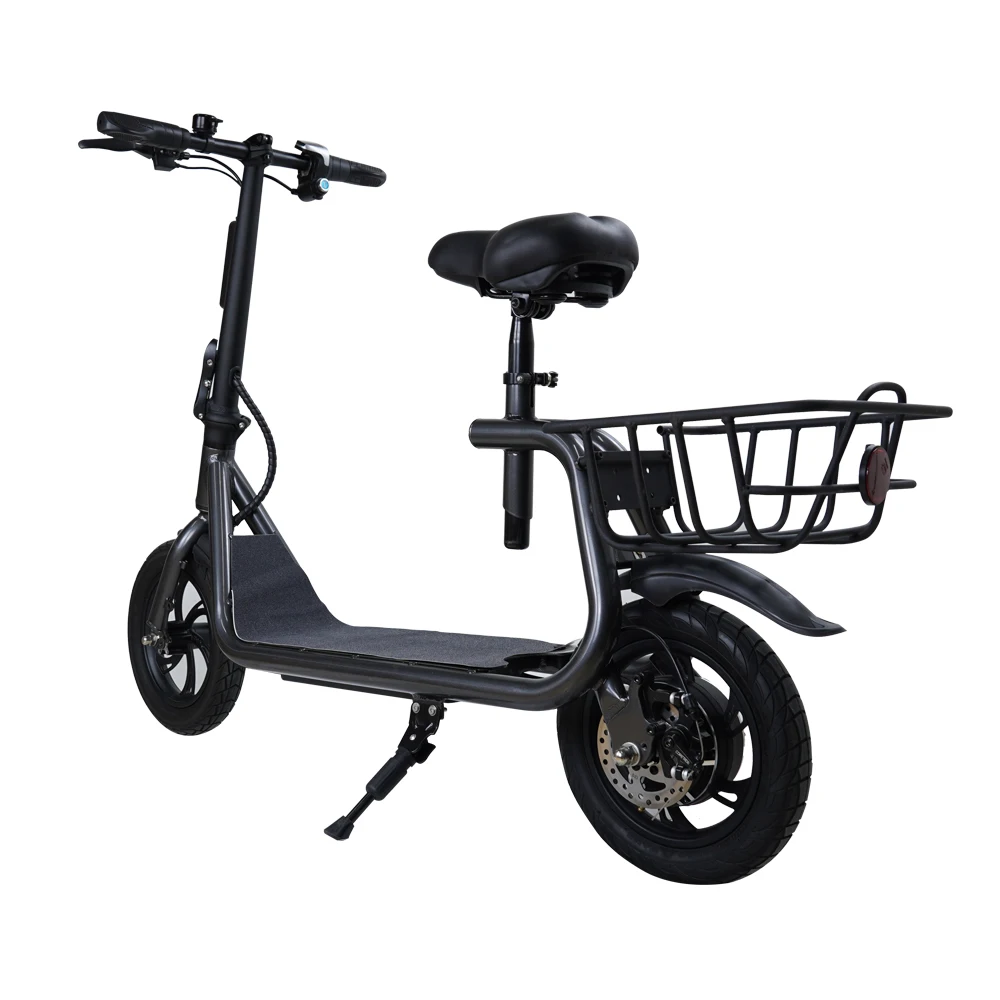 New Popular 12 Inch Tyre E Scooters Max Speed 25km/h 6ah 350W Electric Scooter Adult Waterproof with basket