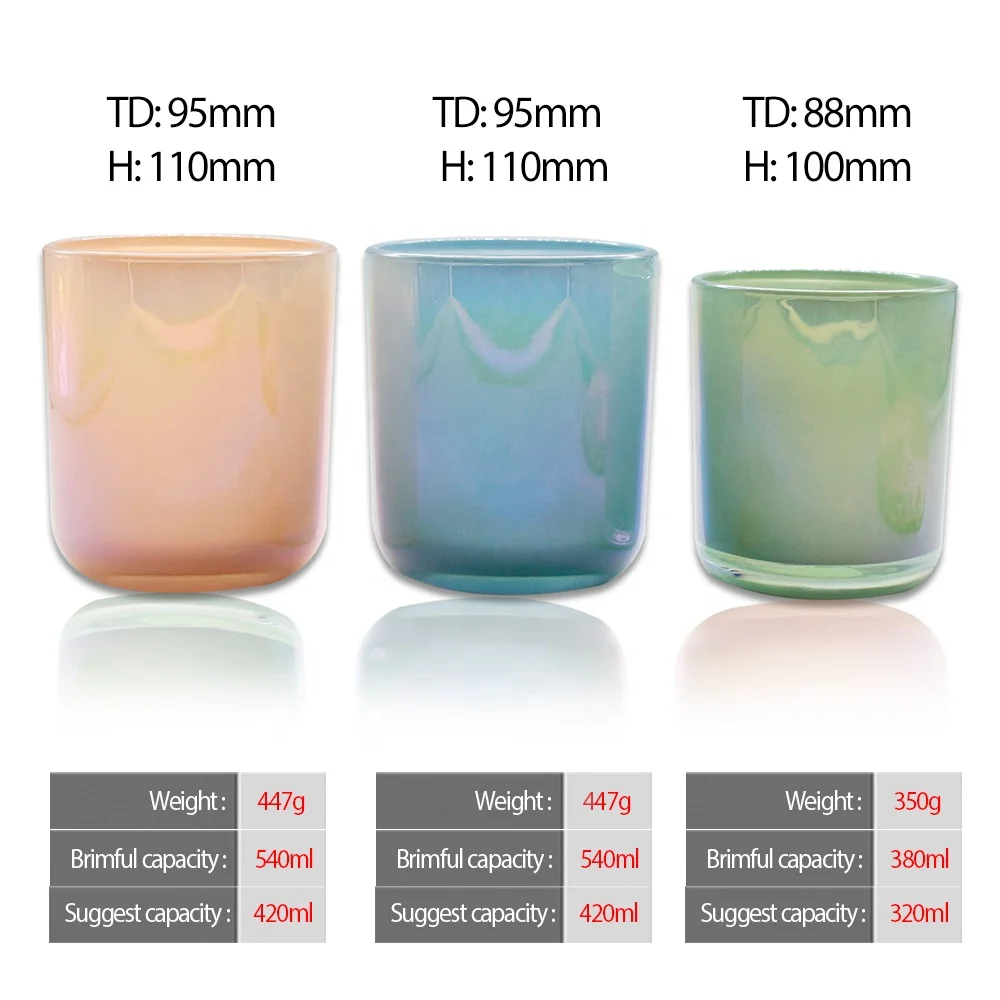 LANGXU recyclable empty attractive jars tie dye 14 oz 16oz round bottom glass candle jar for candles with screed lid