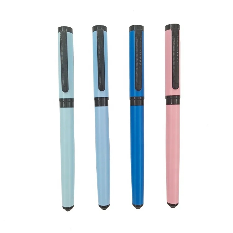 New High Quality Luxury Custom Logo Embossed Golden Metal Fountain Pen For Business Gift