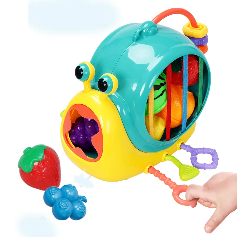 FiveStar Snail Pulling String Car Sorting Food Set Educational Children Toys for Kids Fruit Cutting Food Toy for Baby Boys Girls