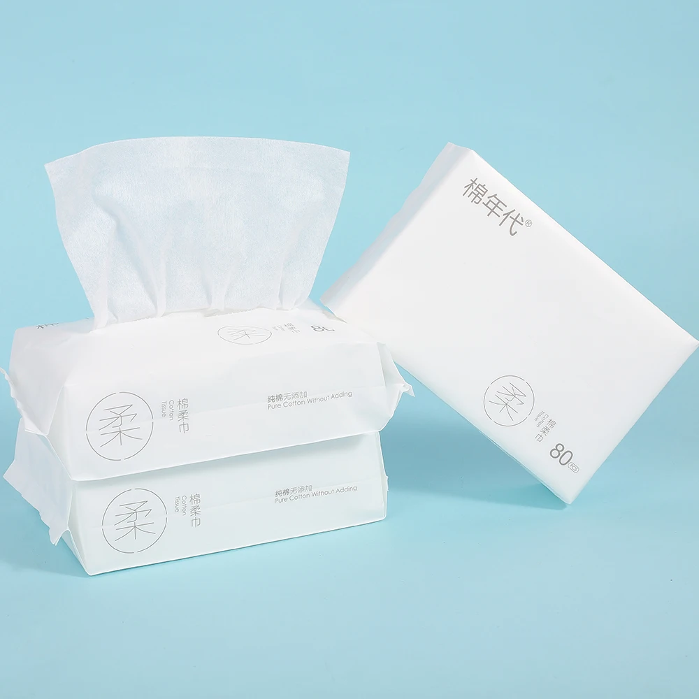 Multi-purpose other baby supplies disposable eco-friendly face towel 100% raw cotton fabric absorbent cotton tissue towel